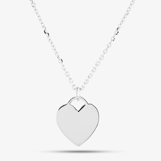 Silver Classic Family Heart Pendant Necklace THB001504