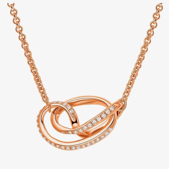 Fei Liu Serenity Rose Gold Plated & Cubic Zirconia Twist Pendant SER-925P-301-CZ000