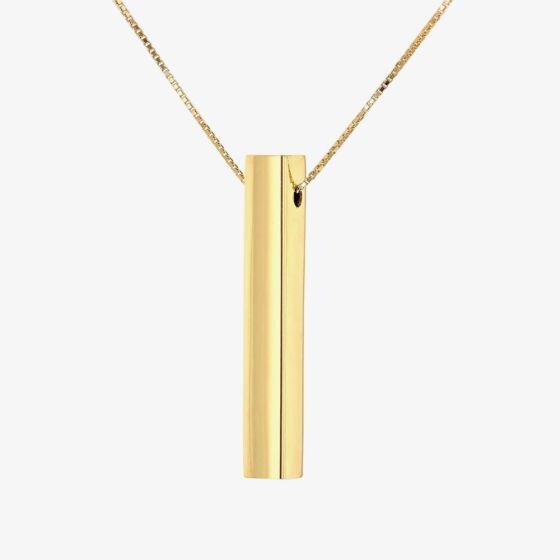 LUXE Silver Gold Plated Vertical Rectangular Bar Necklace 8.19.2145