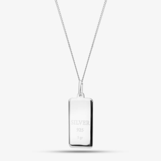 Sterling Silver 5 Gram Ingot Pendant Necklace 8.61.0047