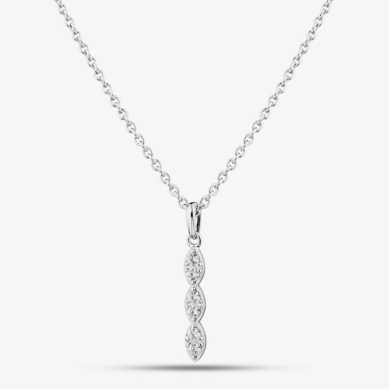 Sterling Silver Cubic Zirconia Triple Cluster Pendant MK-1081