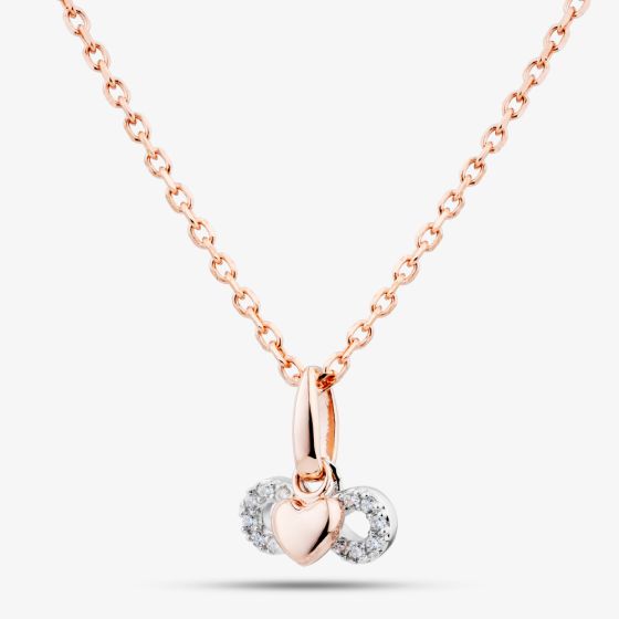 Rose Gold Tone Plated Sterling Silver Cubic Zirconia Charms Pendant AP8114Z/PR