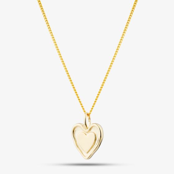 Yellow Gold Tone Plated Sterling Silver Heart Pendant 05S2AVP541808