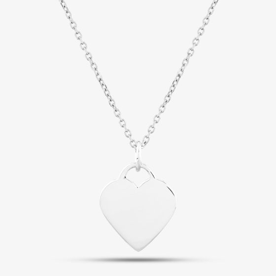 Engravables- Silver Plain Heart Pendant P-29027