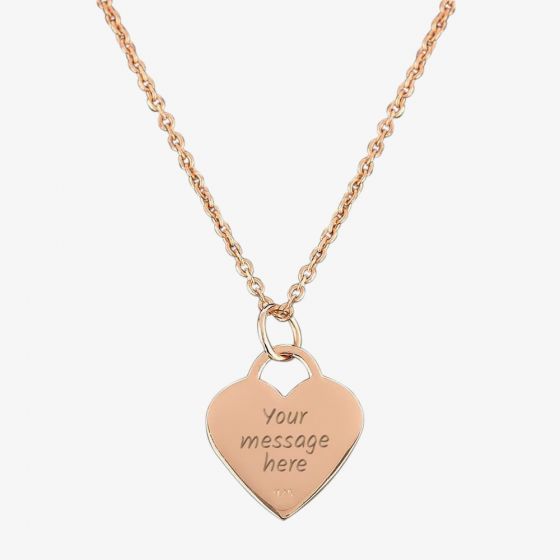 Engravables- Rose Gold-plated Plain Heart Pendant P-29027.5/RG