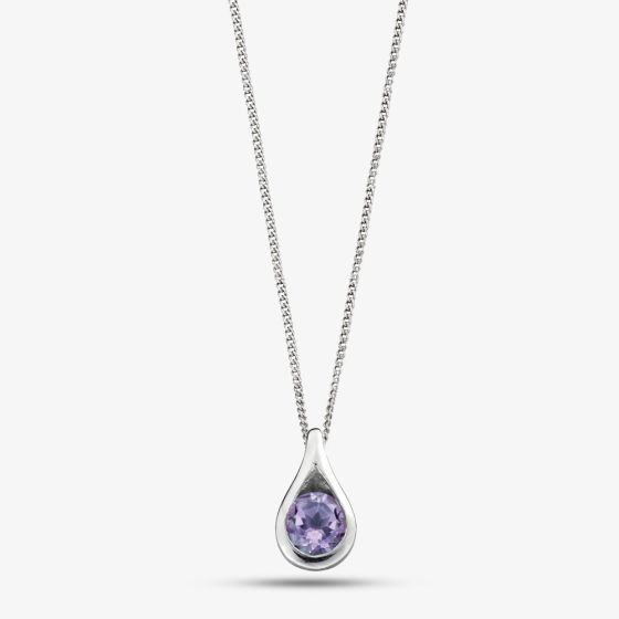 Silver Amethyst Pendant and Chain GK-P146M