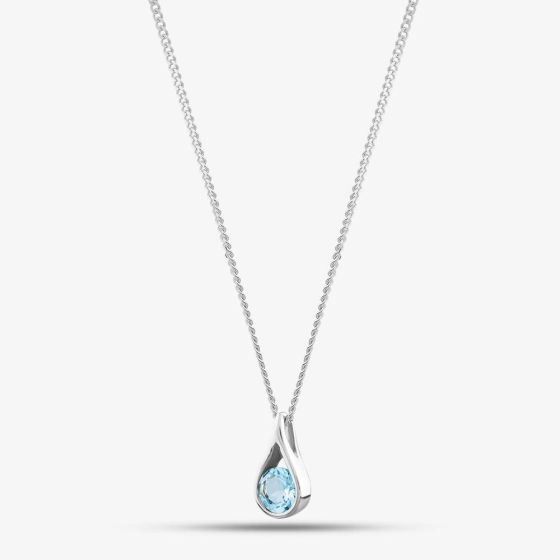 Silver Blue Topaz Necklace GK-P146T