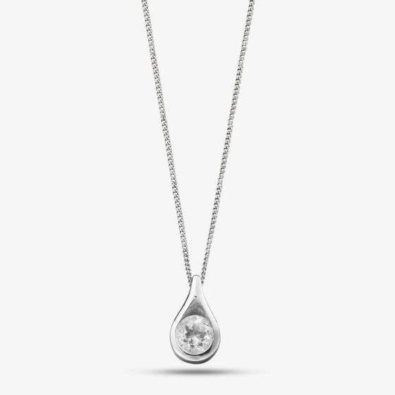 Cubic Zirconia Set Pendant and Chain