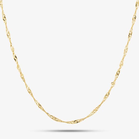 Sterling Silver Gold Plated 46cm Twisted Curb Chain 8.91.0354