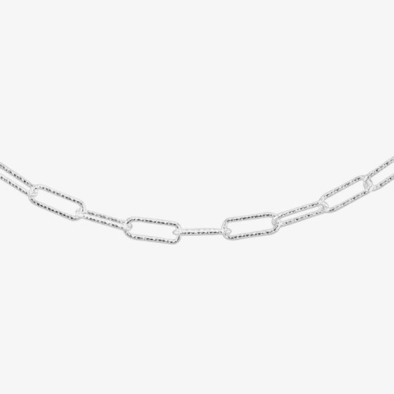 Sterling Silver 18 Inch Diamond Cut Paper Chain Necklace 8.16.0494