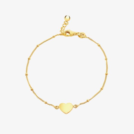 LUXE Silver Gold Plated Heart & Ball Bracelet 8.23.7882