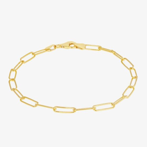 LUXE Silver Gold Plated Paperlink Chain Bracelet 8.26.0351