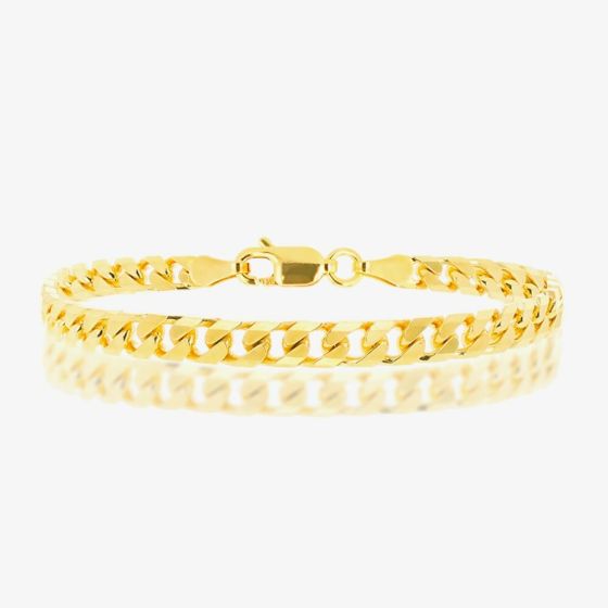 LUXE Silver Gold Plated 5.5mm Curb Chain Bracelet 8.92.0493