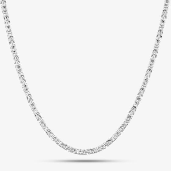 Silver 18 Inch Square Byzantine Chain S1059-18