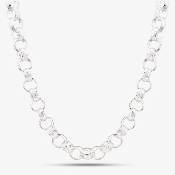 Silver Sterling 22 Inch Patterned Tulip Chain S1072-22