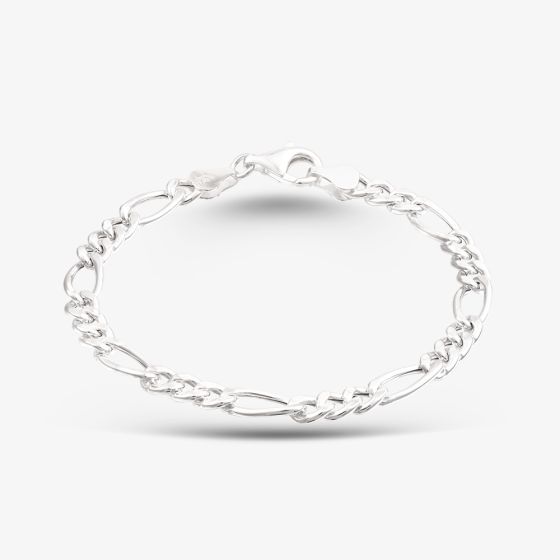 Sterling Silver Hollow Figaro Chain Bracelet 8.25.0172