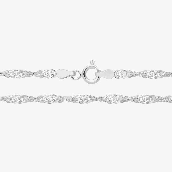 Sterling Silver 10 Inch Singapore Chain Anklet G1104/10