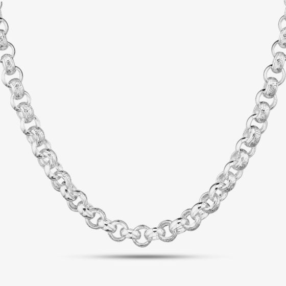 Silver 20 Inch Patterned Belcher Chain SBEB-700-AG-20