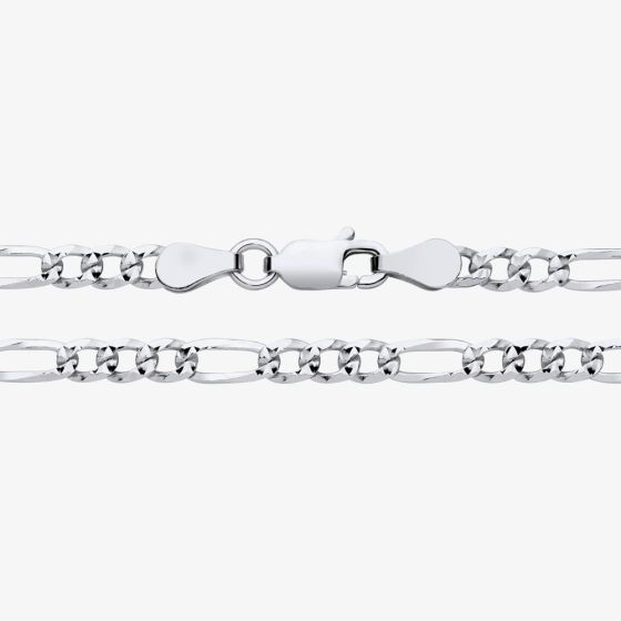 Sterling Silver 22 Inch Diamond Cut Figaro Chain S1057-22