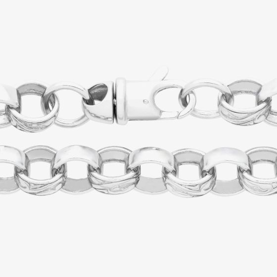 Sterling Silver 22 Inch Patterned Belcher Chain S1073-22