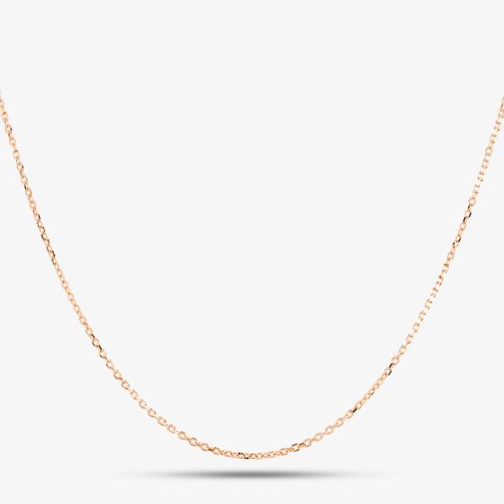 Sterling Silver Rose Gold Plated 18 Inch Trace Chain CA4DC040/0.45