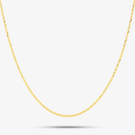Sterling Silver Gold Plated 18 Inch Curb Chain CA4DC040/0.45
