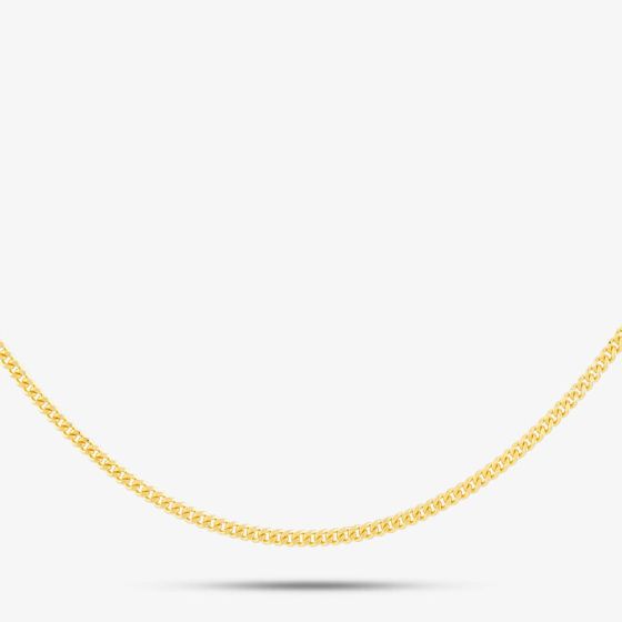 Sterling Silver Gold Plated 18 Inch Flat Curb Chain CU2DC035/0.45