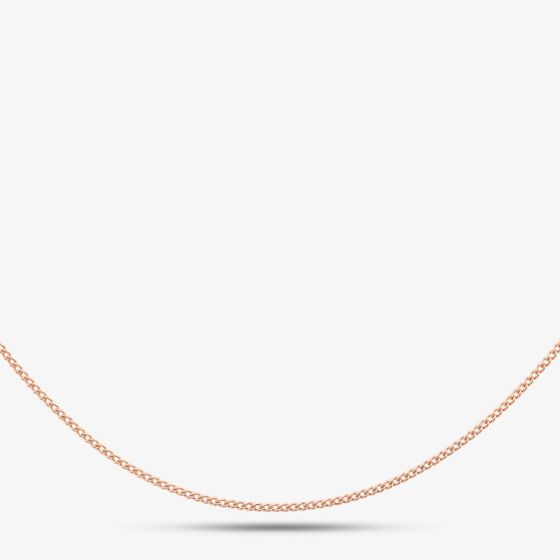 Rose Gold-Plated Silver 16-18 Inch Curb Chain N3625