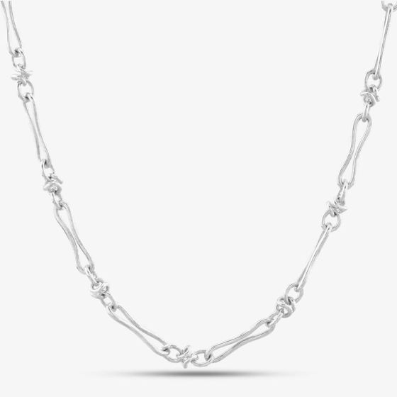 Silver Fancy Figaro Necklace V19-9345-SS18