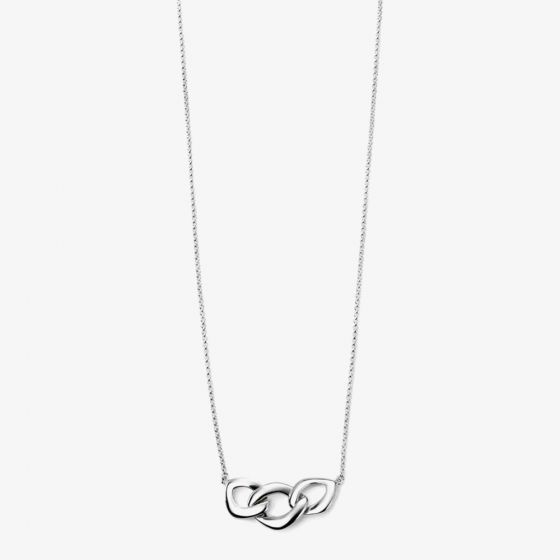Silver Triple Circle Link Necklet N3826