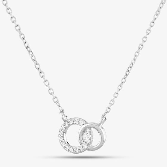 Sterling Silver Cubic Zirconia Linked Circles Necklace N611072