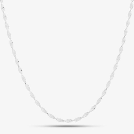 Sterling Silver 50cm Twisted Herringbone Chain Necklace 8.19.3670