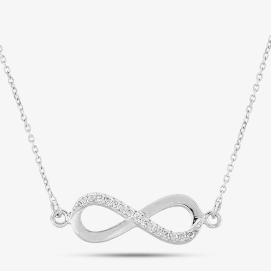 Sterling Silver 46cm Crystal Infinity Necklet 8.19.7974
