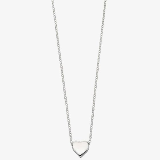Sterling  Silver Plain Small Heart Necklace N3545