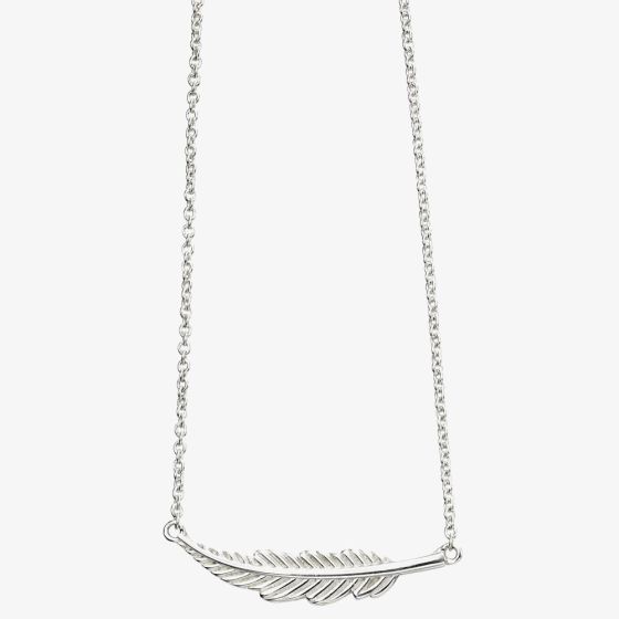 Sterling Silver Small Feather Necklace N4382