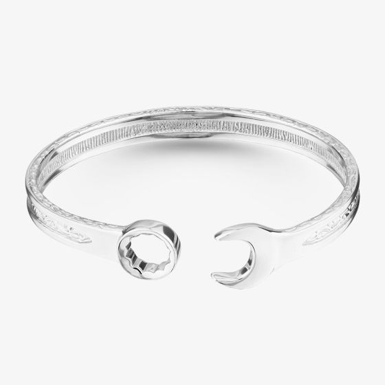 Sterling Silver Medium Spanner Torque Bangle S8031