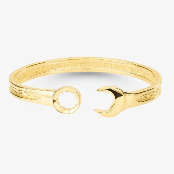 Gold Plated Medium Spanner Torque Bangle S8031Y