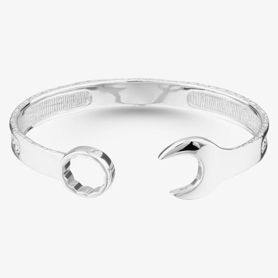 Sterling Silver Large Spanner Torque Bangle S8032