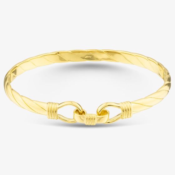 Gold Plated Medium Solid Hook Bangle S8033Y