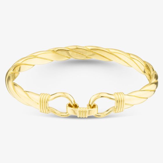 Gold Plated Large Solid Hook Bangle S8034Y