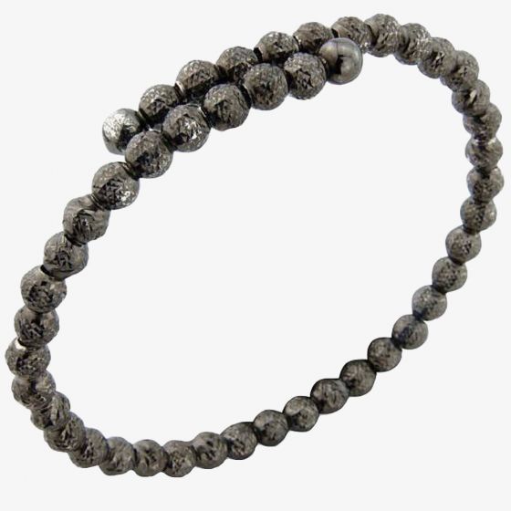 Gunmetal Grey Diamond-Cut Crossover Bangle BS141