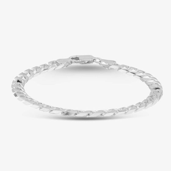 Sterling Silver Flat Square Curb Bracelet 20cm 8.23.4453