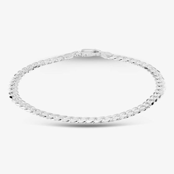Sterling Silver 8.5 Inch Round Curb Chain Bracelet SUFC-510-AG-8.5