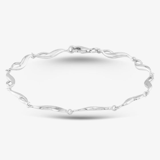 Silver Small Twist Link Bracelet B4029