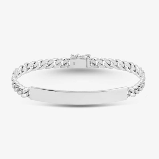 Engravables- Silver 7.5 Inch Curb ID Bracelet BR-3207-7.5