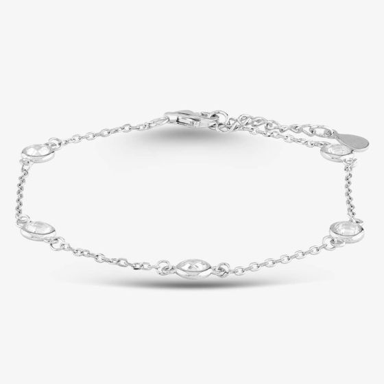 Silver 6.5-8.5 Inch Bezel-set Crystal Bracelet B614589