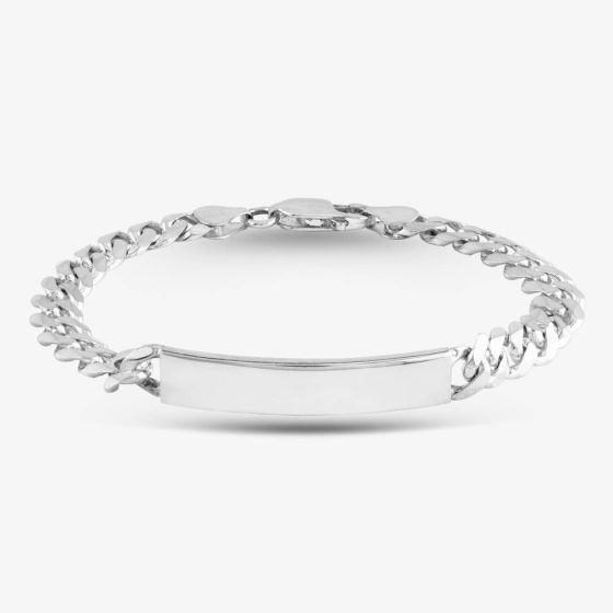 Silver 7.6mm Curb ID 8.5 Inch Bracelet 8.29.4344