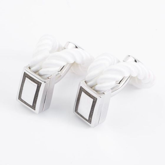Silver Twisted Rope Cufflinks C336W