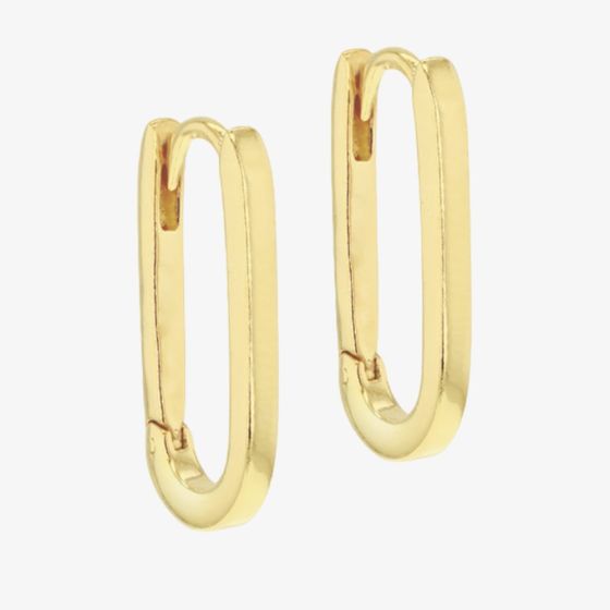 LUXE Silver Gold Plated 20mm Rectangular Hoop Earrings 8.51.3011