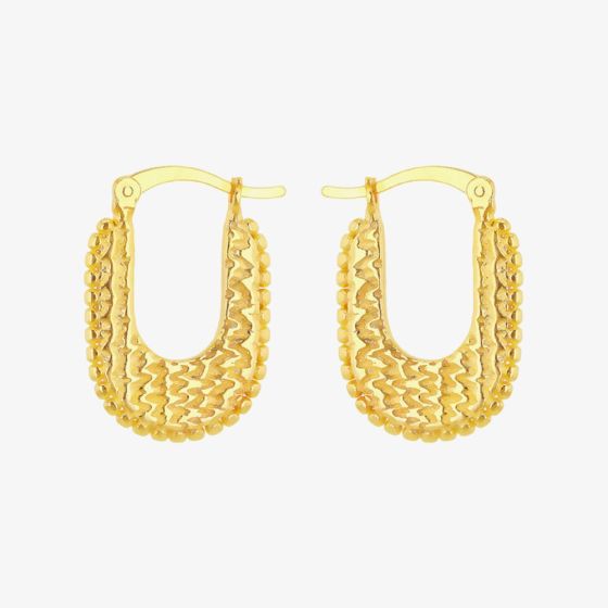 LUXE Silver Gold Plated 21.7mm Hammered Hoop Earrings 8.52.9999
